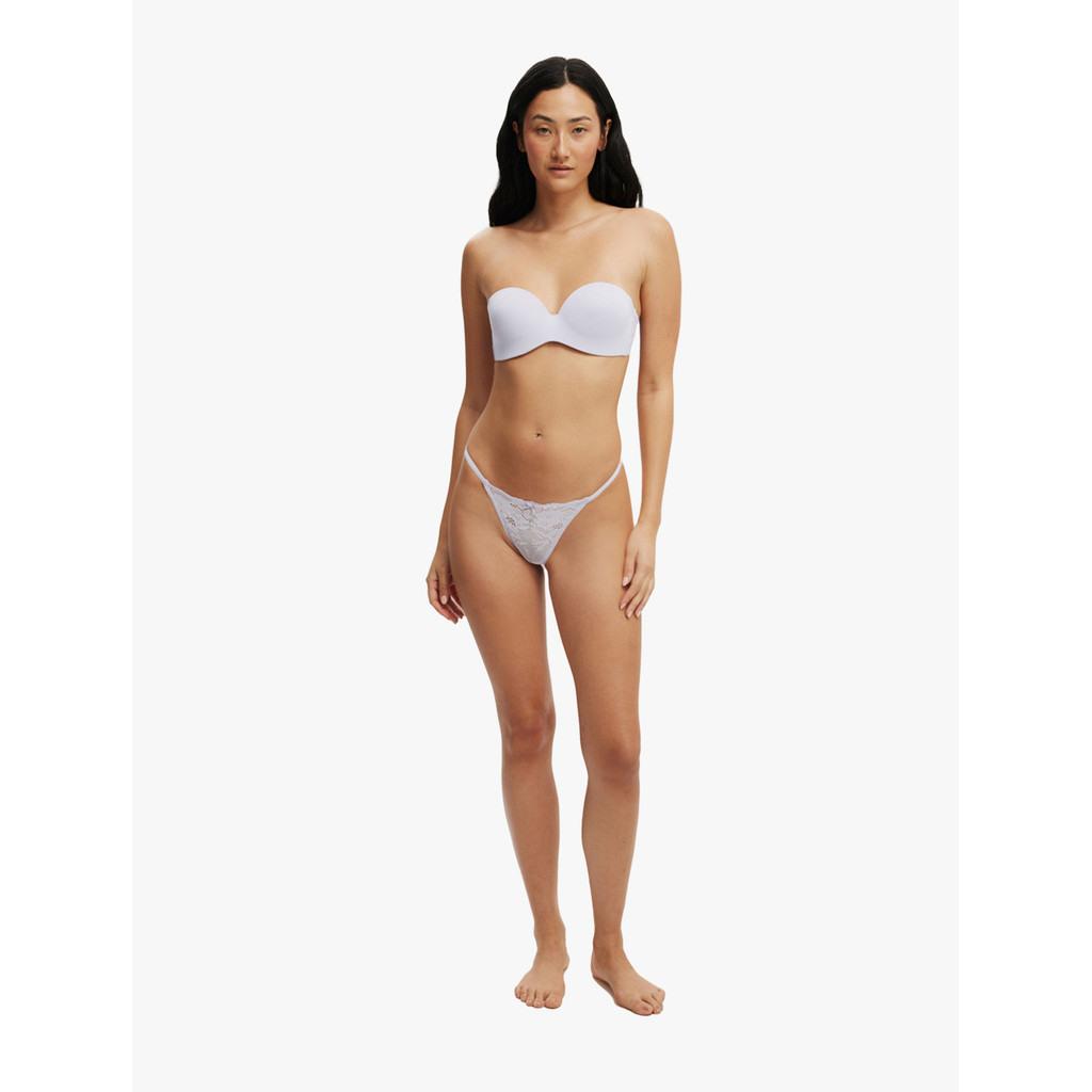 Cotton On Body - Pakaian Wanita - Everyday Lace Tanga G String Brief - Washed Thistle