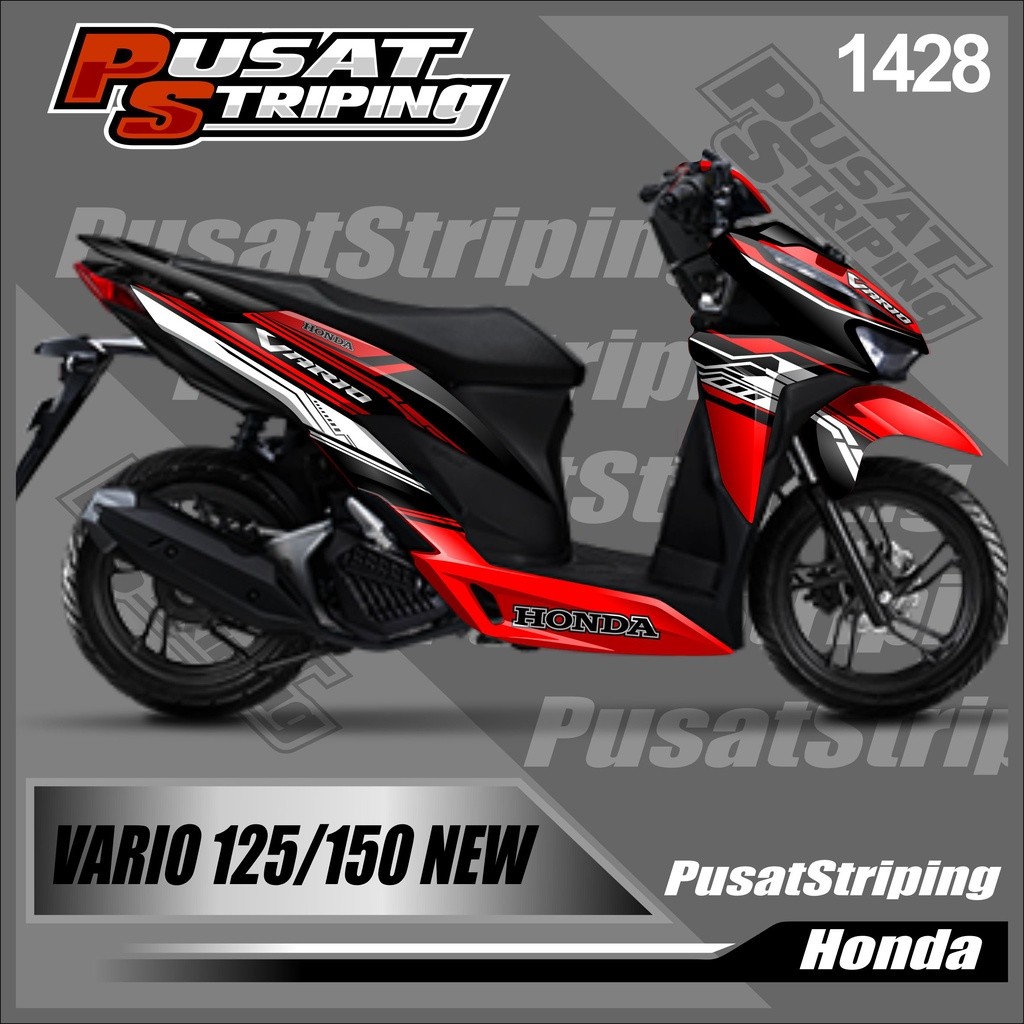 Stiker Decal costum motor Vario New lis variasi sticker decal motor vario 125/150 New Full body