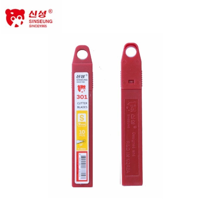 

SINSEUNG Isi cutter kecil 9 mm 30 derajat S301 Material alloyed tool steel SINSEUNG Cutter Blade 9mm (10 pcs per tube)