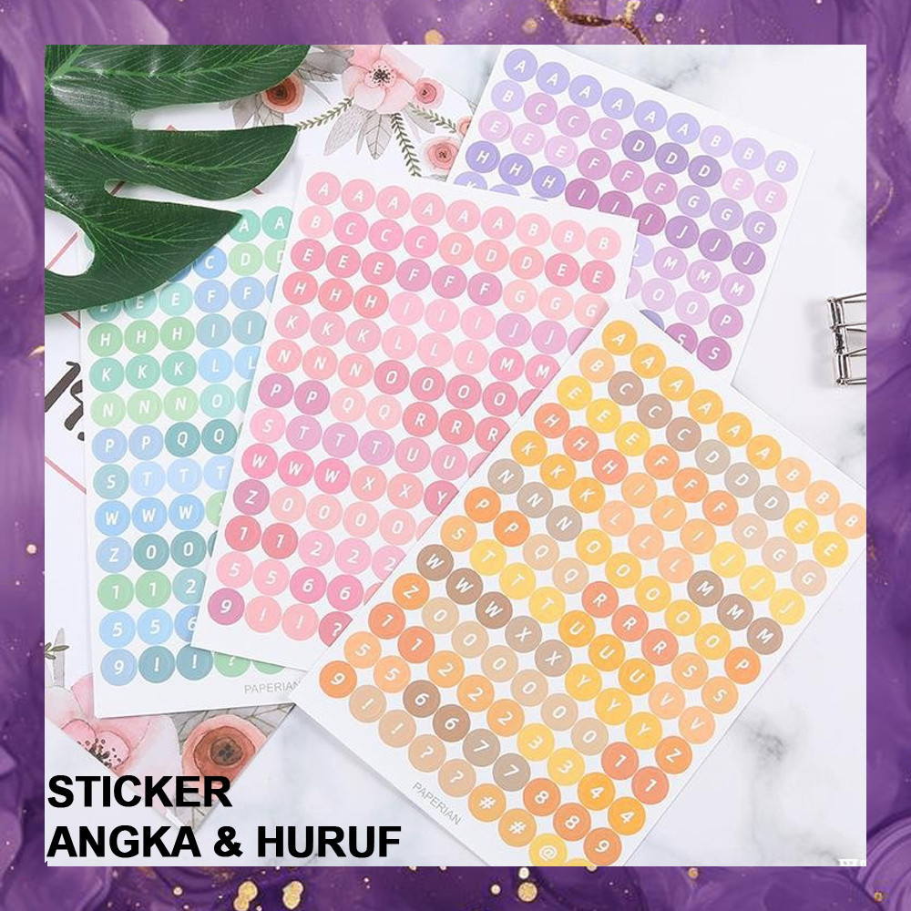 

(SBA) Stiker JURNAL Angka Huruf Sticker Penanda Tempelan Dekorasi Alfabet Diary Warna Cantik Buku AT1529B5