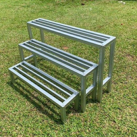 Rak Pot Tanaman Bahan besi hollow galvanis Model Susun 3 Panjang 100cm