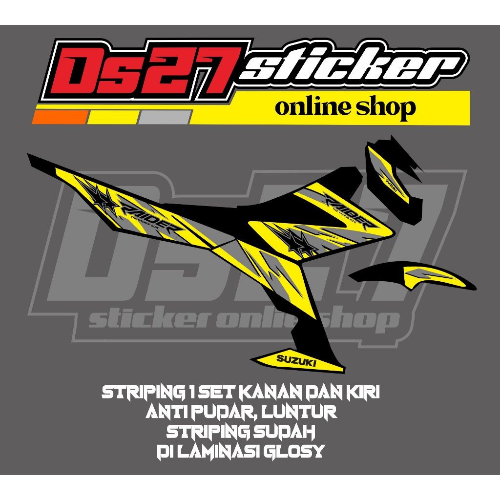 STRIPING STICKER VARIASI SUZUKI SATRIA FU INJEKSI MOTIF BINTANG