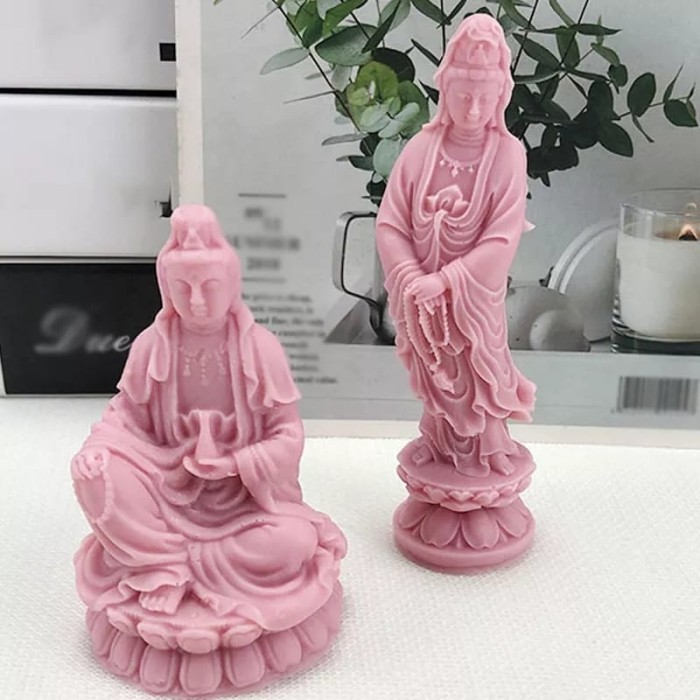 Cetakan Silikon Kwan Im Guanyin Buddha Statue Candle Mold - RSI-1925