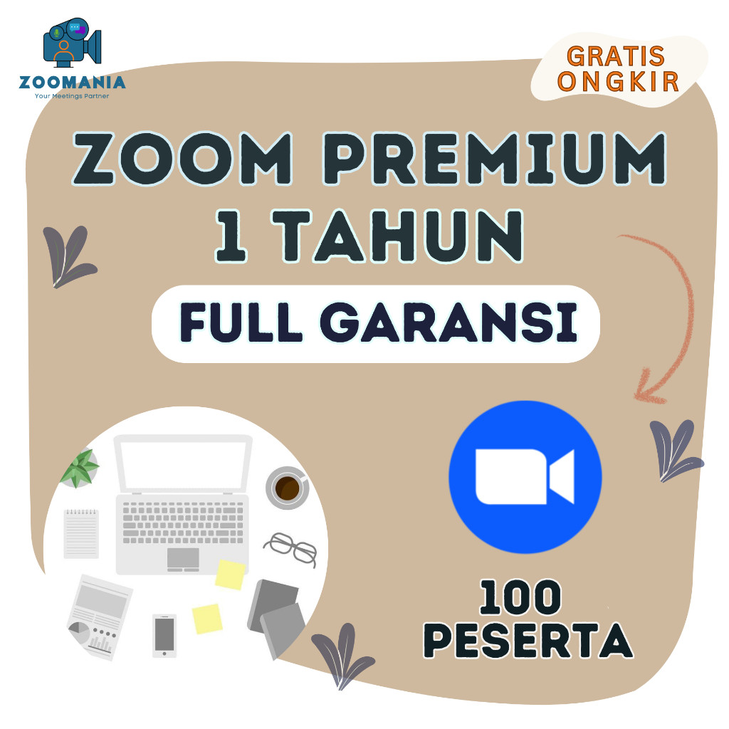 Zoom Premium Pro 100 Peserta Tahunan Full Garansi