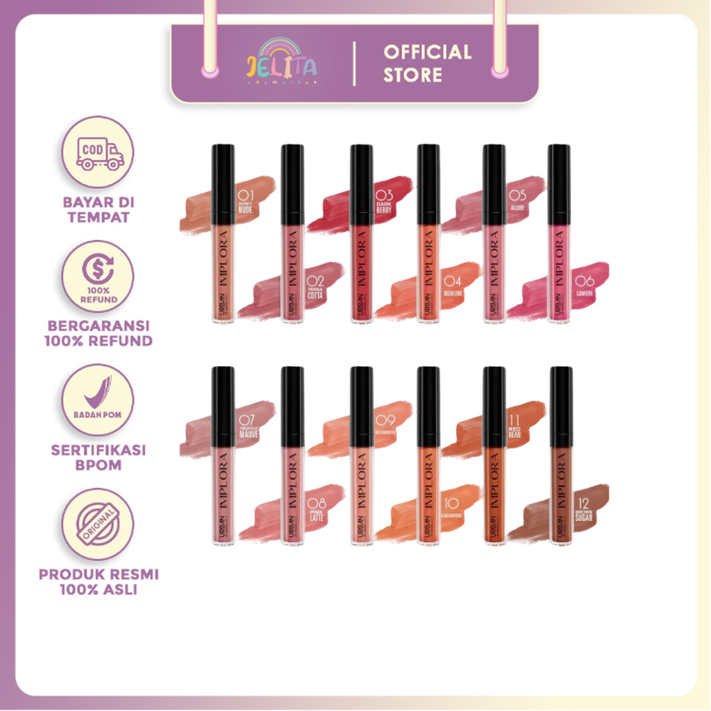 JBH - IMPLORA Urban Lip Cream Matte Original BPOM - Lipcream