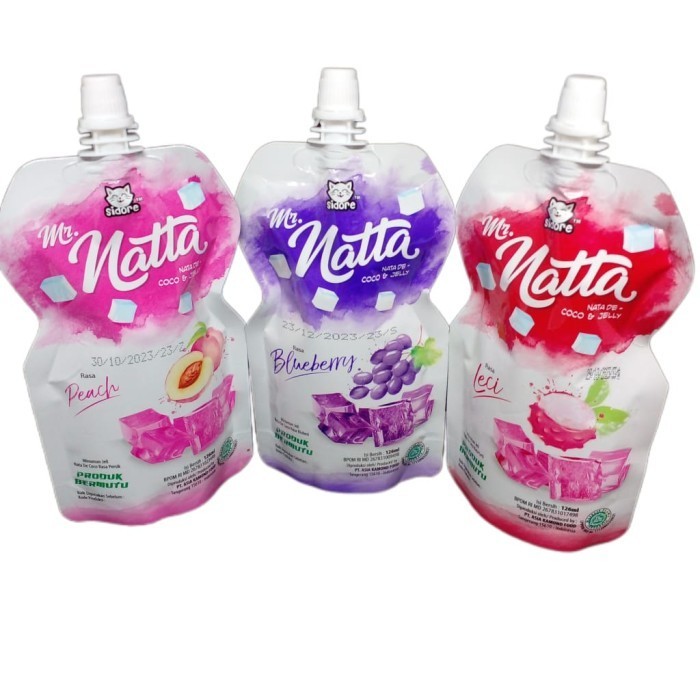 

SIDORE MR NATTA JELLY 126ml NATA DE COCO POUCH HONEY PEACH LECI BLUEBERRY MR.NATTA MAKANAN MINUMAN JELI RINGAN CEMILAN ANAK GROSIR MURAH 126 ml DOMIKA MART