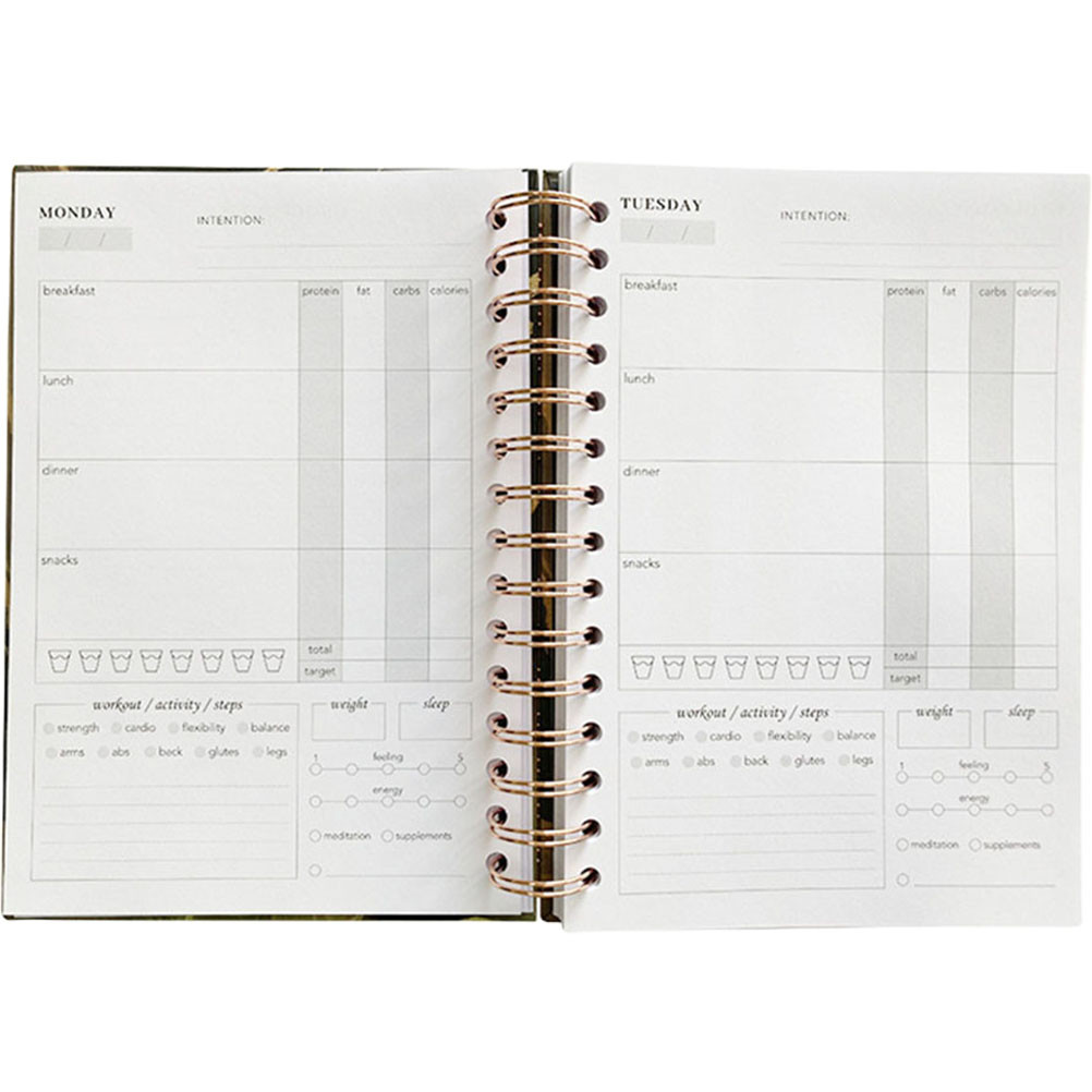 

Fitness Notebook Notepad Agenda Planner Portable Journal for Women Workout Schedule The