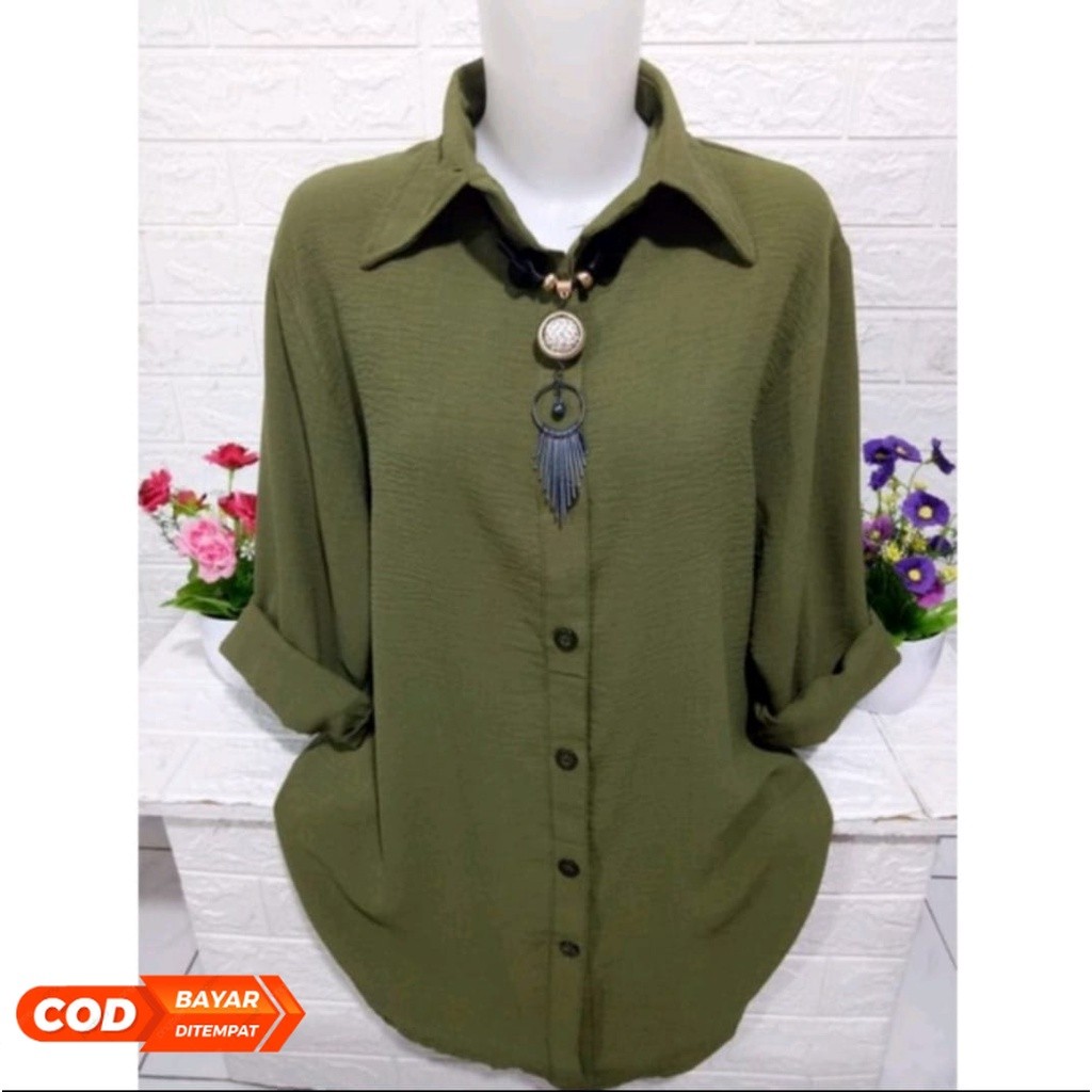 KEMEJA WANITA CRINKLE AIR FLOW PREMIUM TERBARU / ATASAN WANITA KEKINIAN / BAJU WANITA BAHAN CRINKLE 