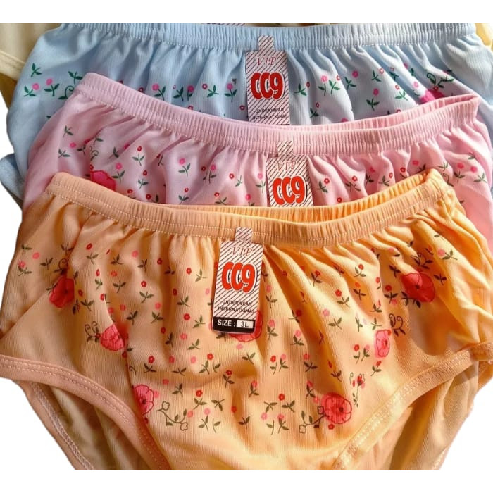 CD LUSINAN ISI 12 PCS CELANA DALAM WANITA JUMBO MOTIF BUNGA SET 6PCS - CD WANITA ORIN JUMBO