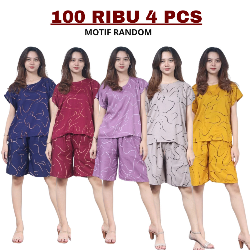 [COD] 100 RIBU DAPAT 4 PCS ONE SET SETELAN BAJU TIDUR PIYAMA BABYDOLL WANITA KEKINIAN KOREAN STYLE P