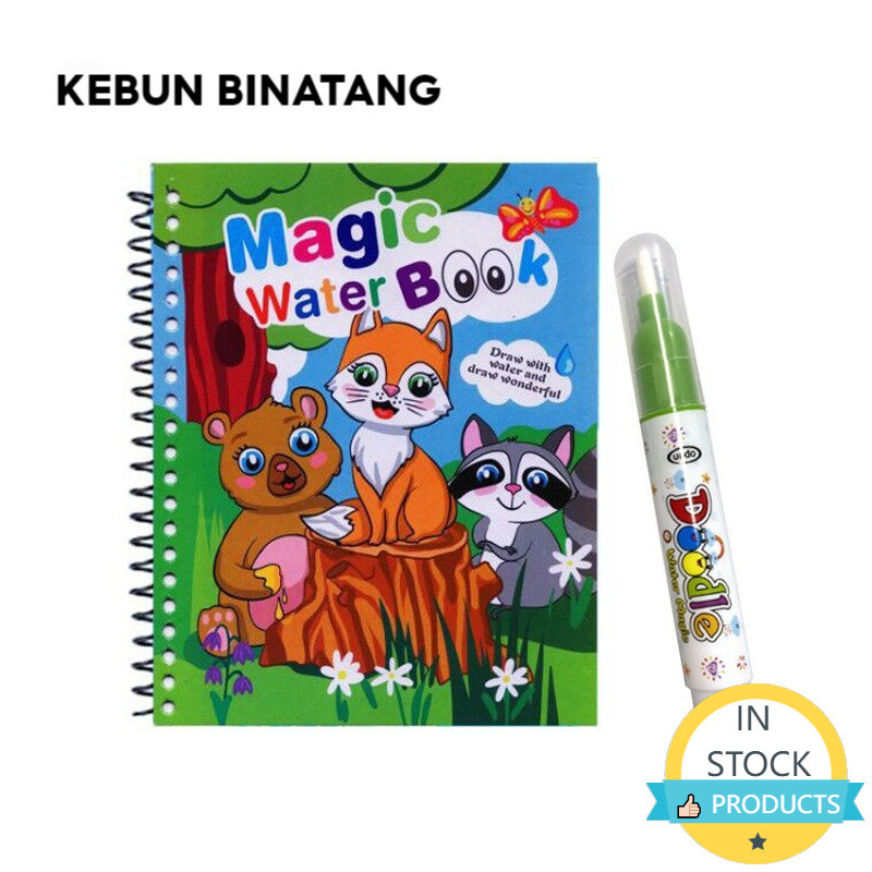 

IN STOCK Buku Gambar Mewarnai / Magic Water Book / Buku Mewarnai Anak / Mainan Edukasi Anak / Buku Warna