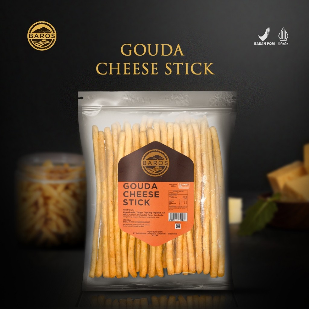 

Baros Gouda Cheese Stick 150 Gr | Cheese Stick Keju Asli Gouda Cemilan Renyah Snack Keju Stik Keju