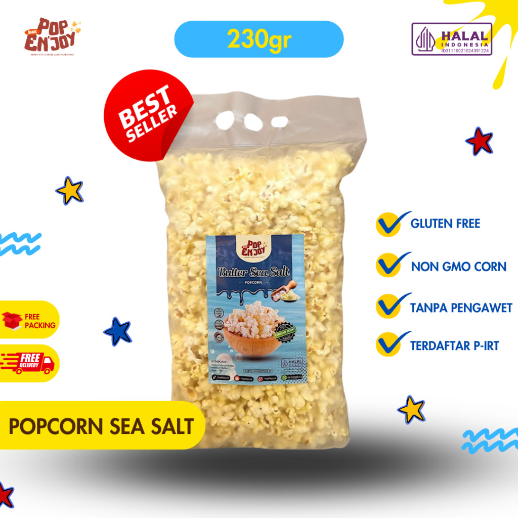 

[ GURIH ] POPCORN Butter Sea Salt 1 Bag - PopENjoy / Makanan Manis Crispy Camilan Popkron Snack Jagung