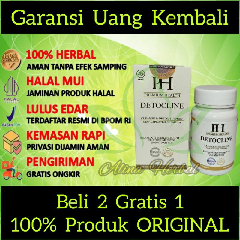 (Terlaris) DETOCLINE ASLI HERBAL ORIGINAL OBAT ANTI PARASIT
