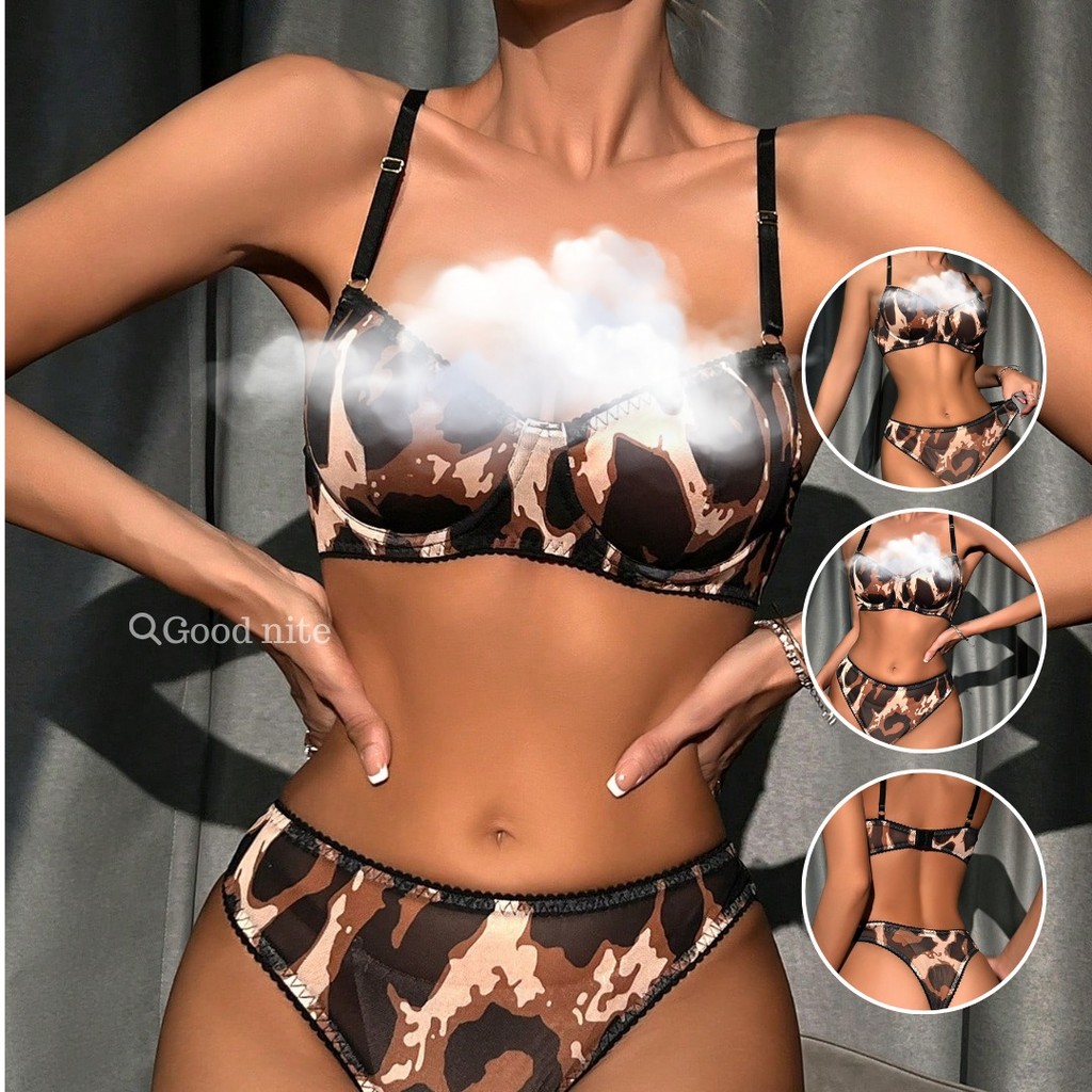 GN7457 bra berkawat bra set seksi hot bikini leopard