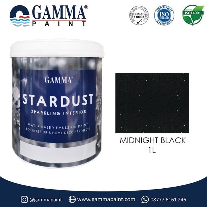 STARDUST 1L - Midnight Black - Cat Tembok Glitter Elegan Menawan