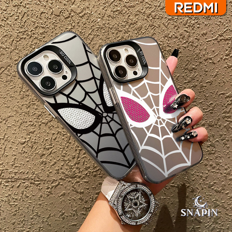 Fashion SpiderMan Glossy Hologram Couple Case Redmi Note 12 14 REDMI 13 13C 10 9 8 11 Pro 10s 9C 9A 