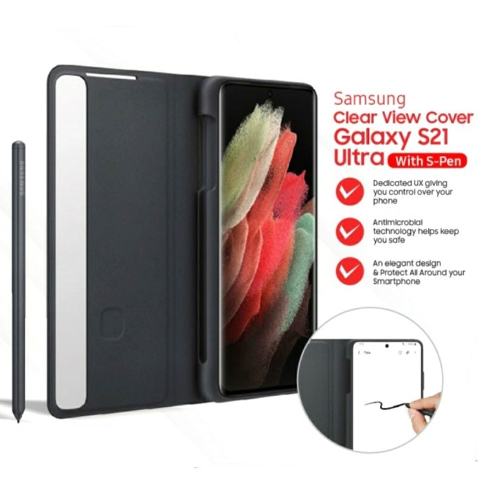 Original Smart Clear View Cover S Pen Case Samsung Galaxy S21 Ultra 5G