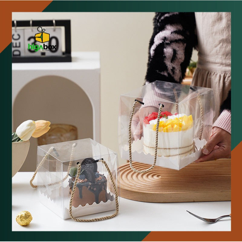 

Box Mika Transparan / Box Mika / Box Mika Handle / Box Tali / Box Makanan / Box Hampers / Box Tart | HD13P-A