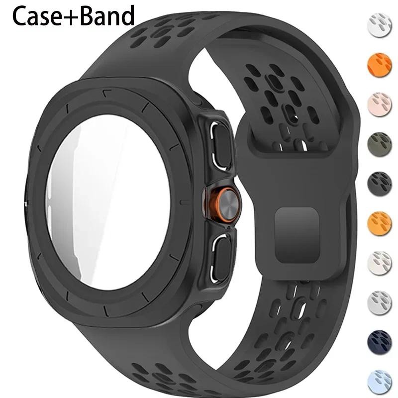 Silicone Strap+Case For Samsung Galaxy Watch Ultra 47 Sport Watchband Bracelet for Galaxy Watch Ultr