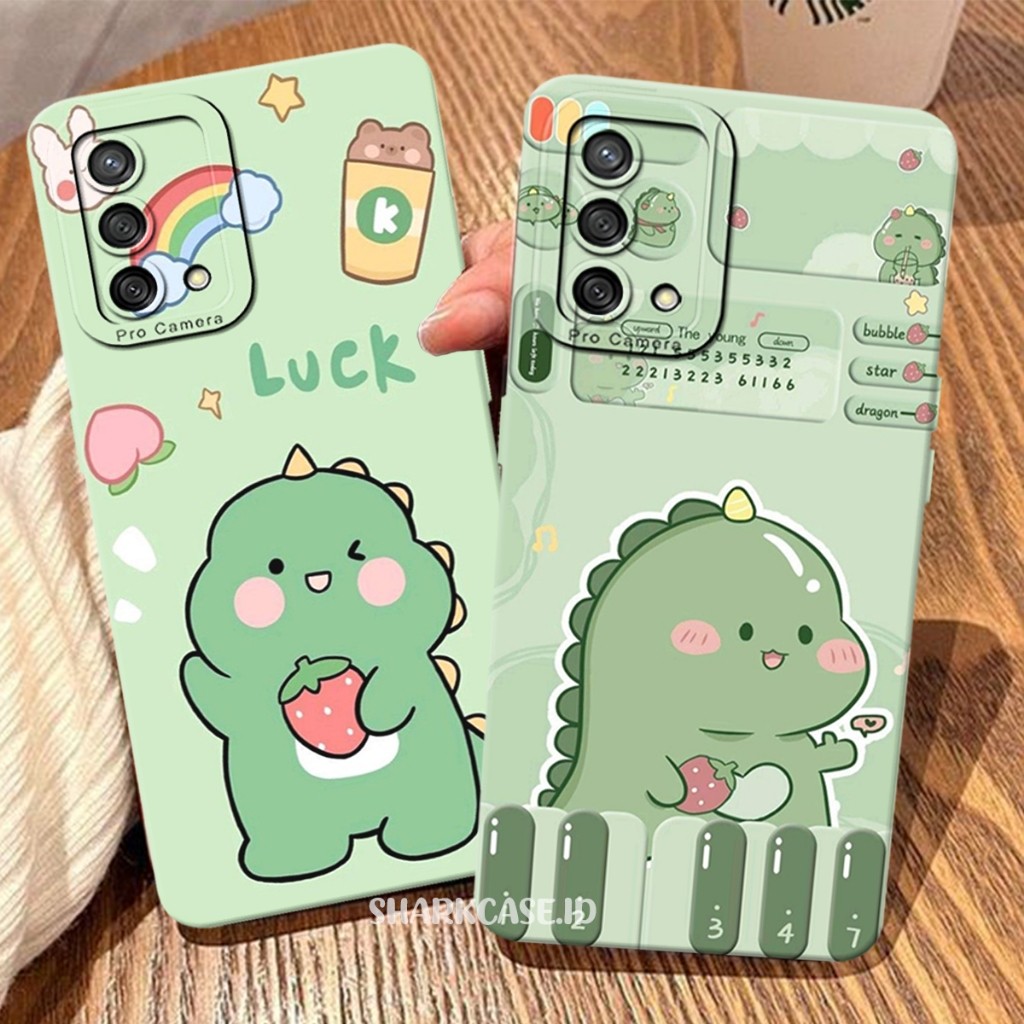 [SHARKCASE] Softcase OPPO A74 4G A95 A36 A76 A96 A52 A72 A92 A33 A53 A32 Motif Dino Cute Kekinian - 