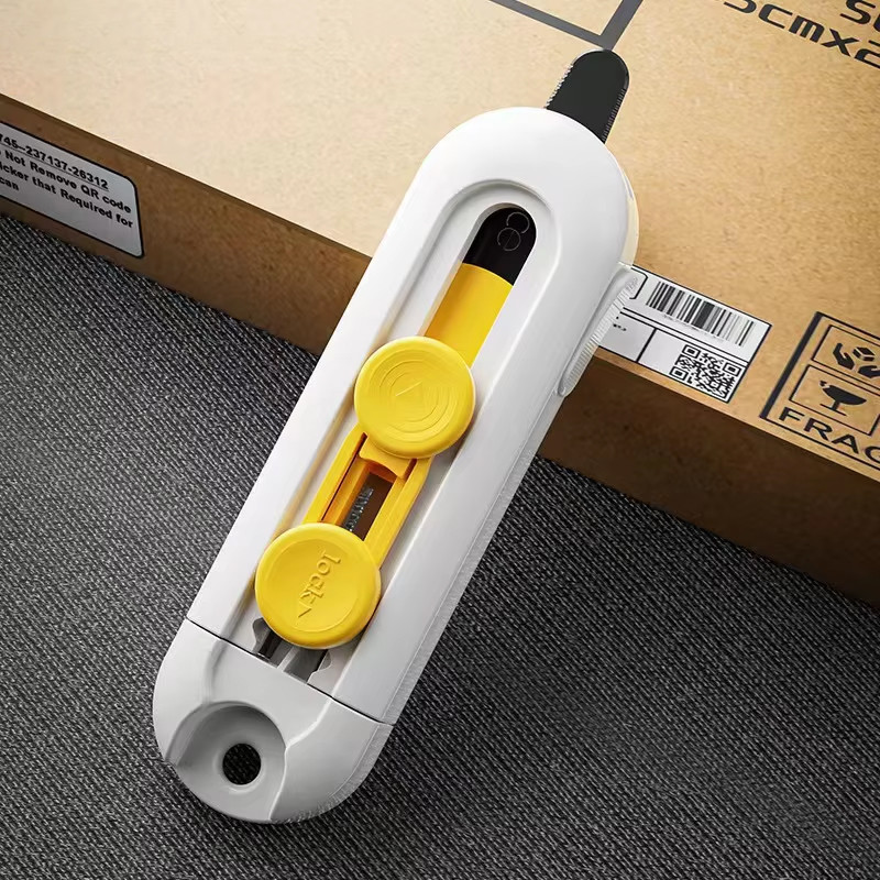 

Magnetic Mini Box Cutter Portable Box Cutter Letter Opener And Paper Cutter Retractable Blade Durable ABS Material Mini Box
