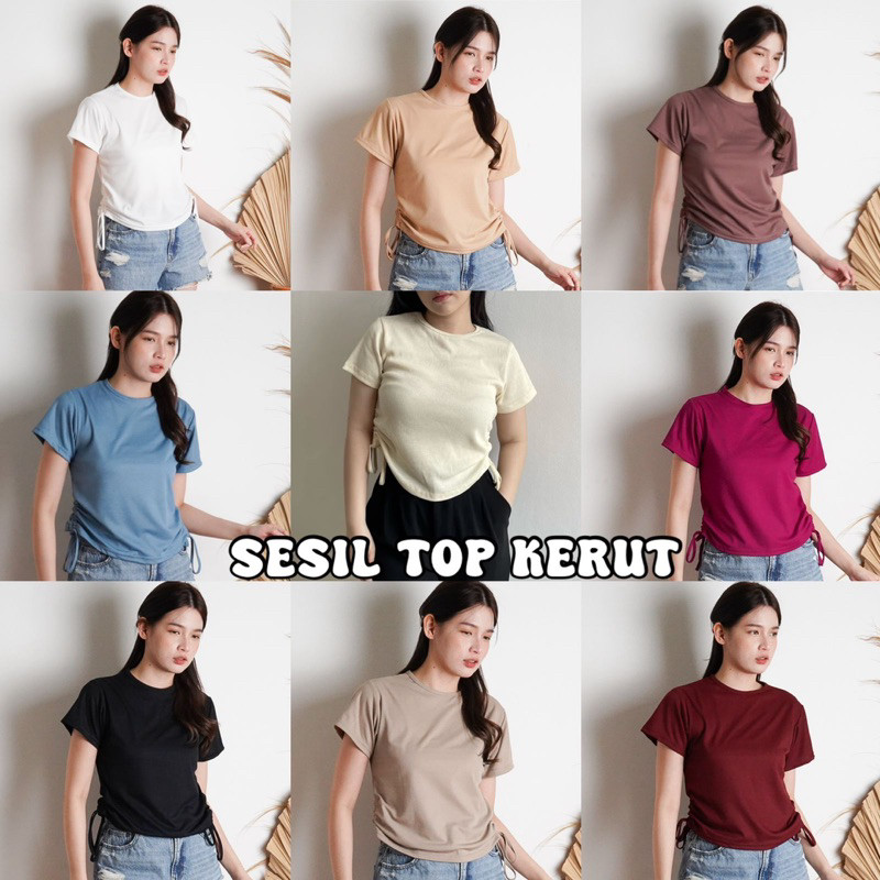 GFS Sesil Top Kerut Bahan Rib Nyaman