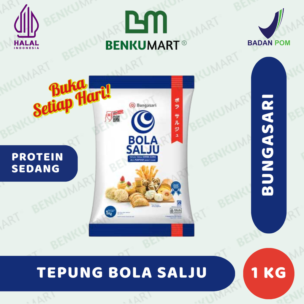 

Terigu Bola Salju (Protein Sedang) Tepung Bungasari (1 Kg)