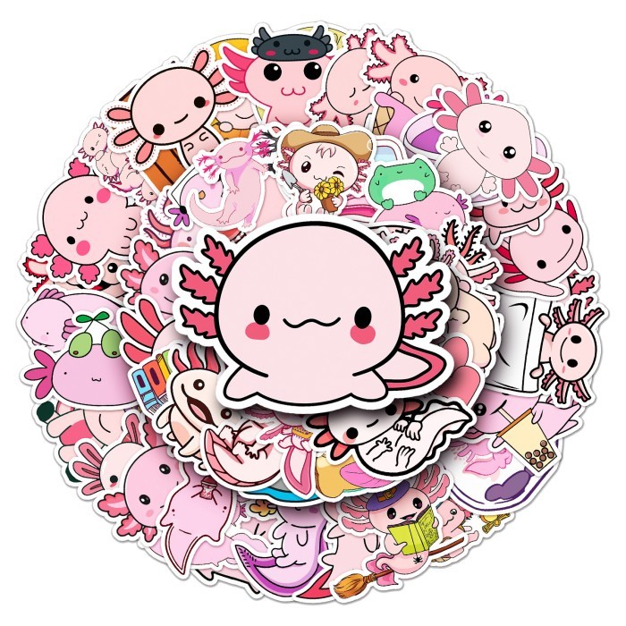 

sticker luggage waterproof 50 pcs axolotl
