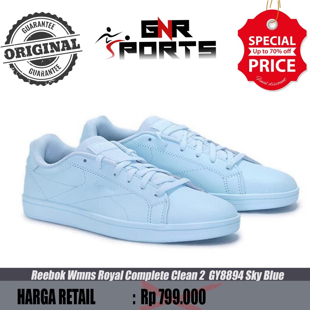 Sepatu Reebok Wmns Royal Complete Clean 2  GY8894 Wanita Sky Blue Original 100%