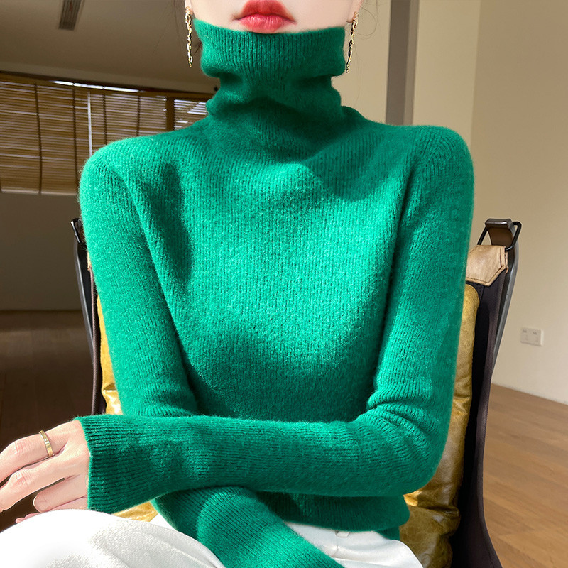 2024 Autumn/Winter Cashmere Sweater Women's High Collar Hoodie Casual Cashmere Sweater Women's Cashm