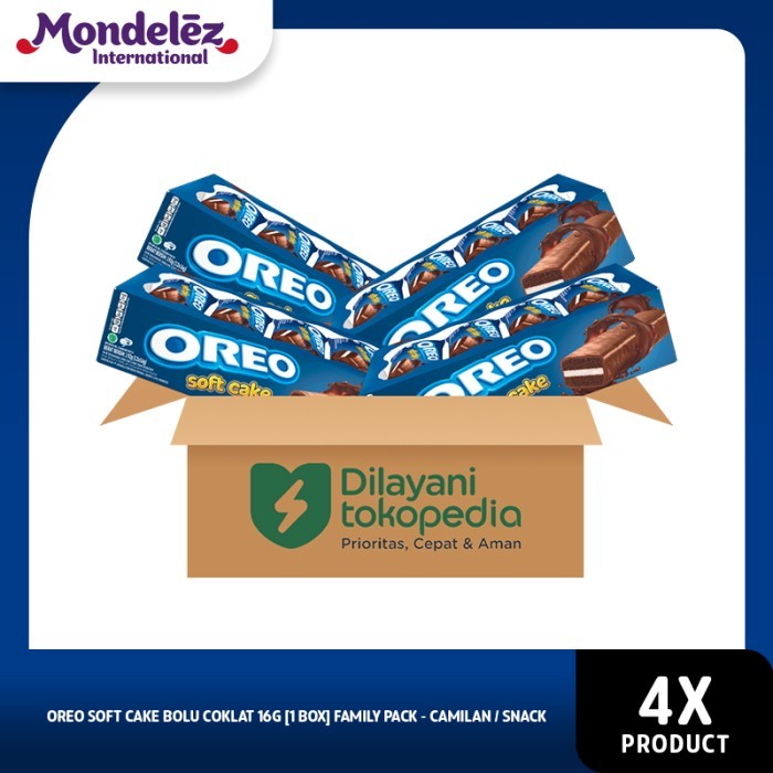 

Oreo Soft Cake Bolu Coklat 16g [1 Box] Family Pack - Camilan / Snack