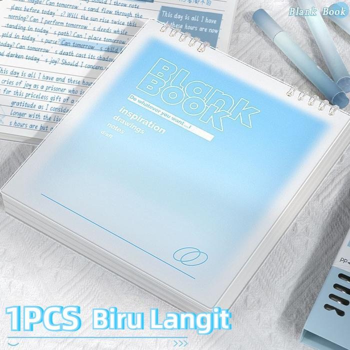 

Organizer Moerah~ Notebook Buku Binder B5/Notebook Warna Gradasi Buku B5 Flip Vertikal/Tulis Sekolah Buku Notebook Aesthetic - Biru Langit, Grid kotak