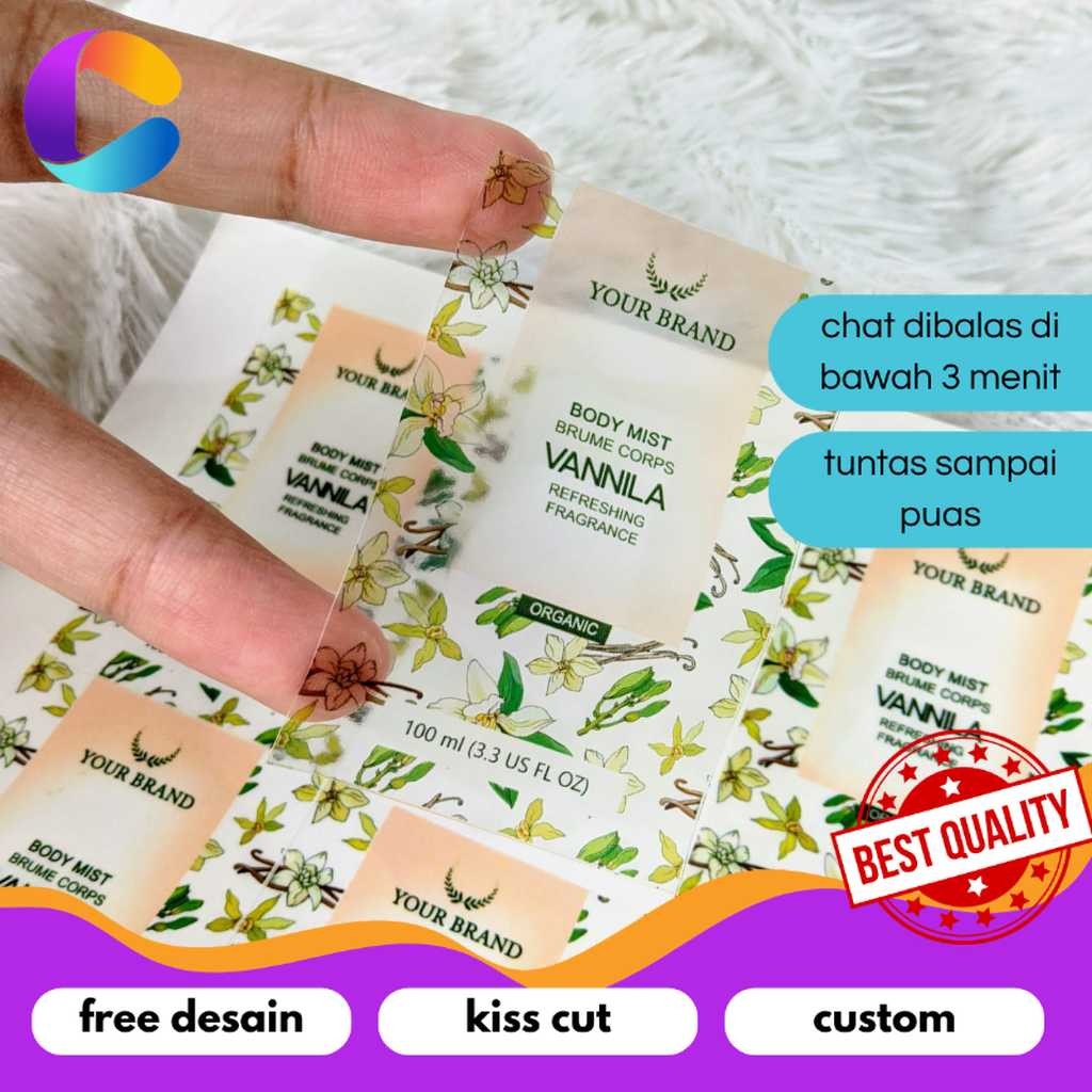 

Cetak INC Print Cetak Stiker Label Parfum Sticker Parfume Custom Label Wewangian Free Desain