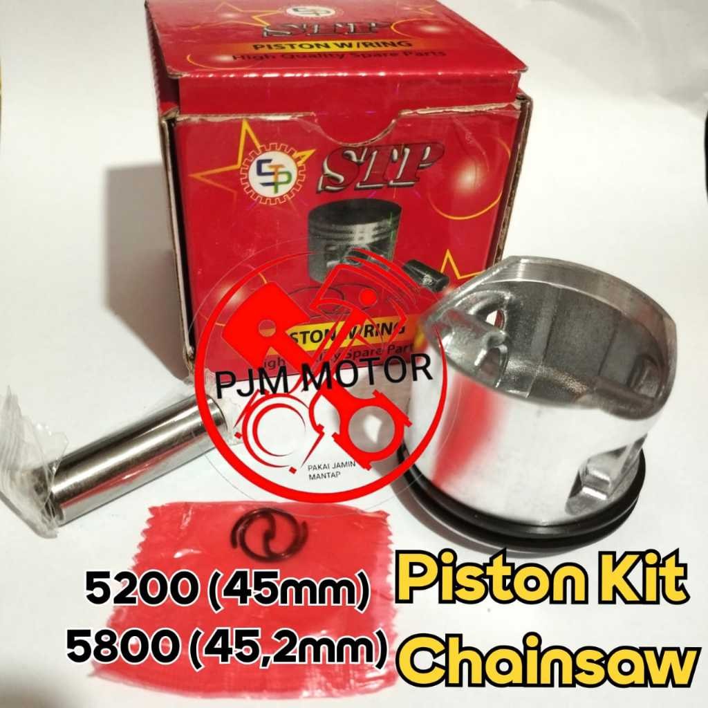 

STP piston assy seher komplit mesin chainsaw senso sinso 5200 5500 5800 528 628 VARIASI amplas