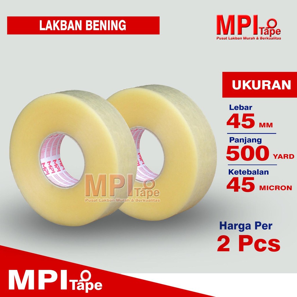 

2 PCS -lakban Bening MPI 45 MM X 500 Yard - Master Pack Indonesia