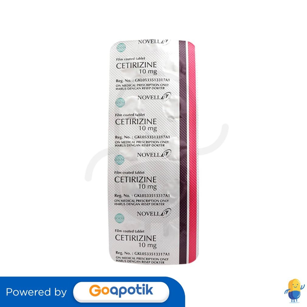Cetirizine Novell 10 Mg Strip 10 Tablet