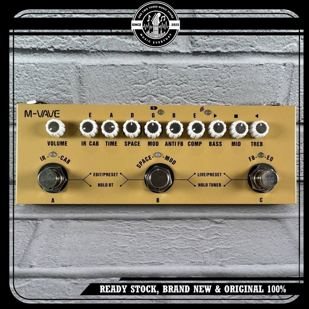 Efek Gitar Akustik M-VAVE Cube Baby AC Multi Effects Soundcard Pedal Acoustic Guitar / Muslady / Cuv