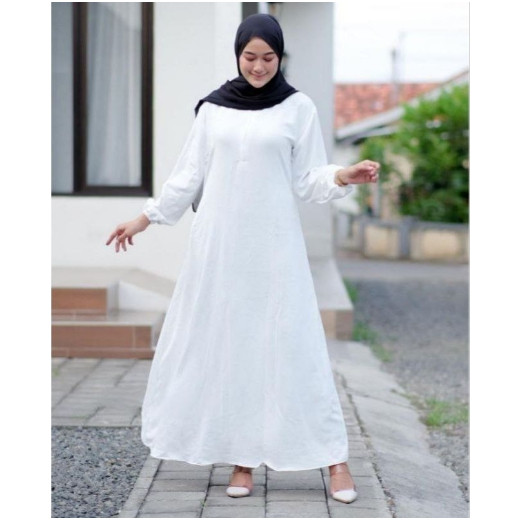 B9 Gamis Tangan Panjang Karet Kerut Size S M L XL XXL