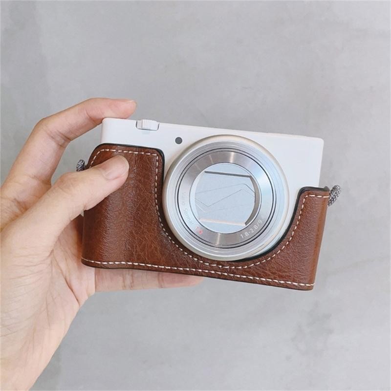 

462E Fashionable Half Case for ZV1 Camera from PU Leather for Fashionable Appearance