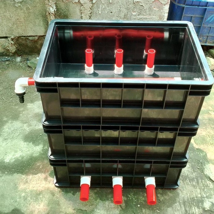 Trickle Filter Box Kolam koi tanpa media - Hitam 3 susun