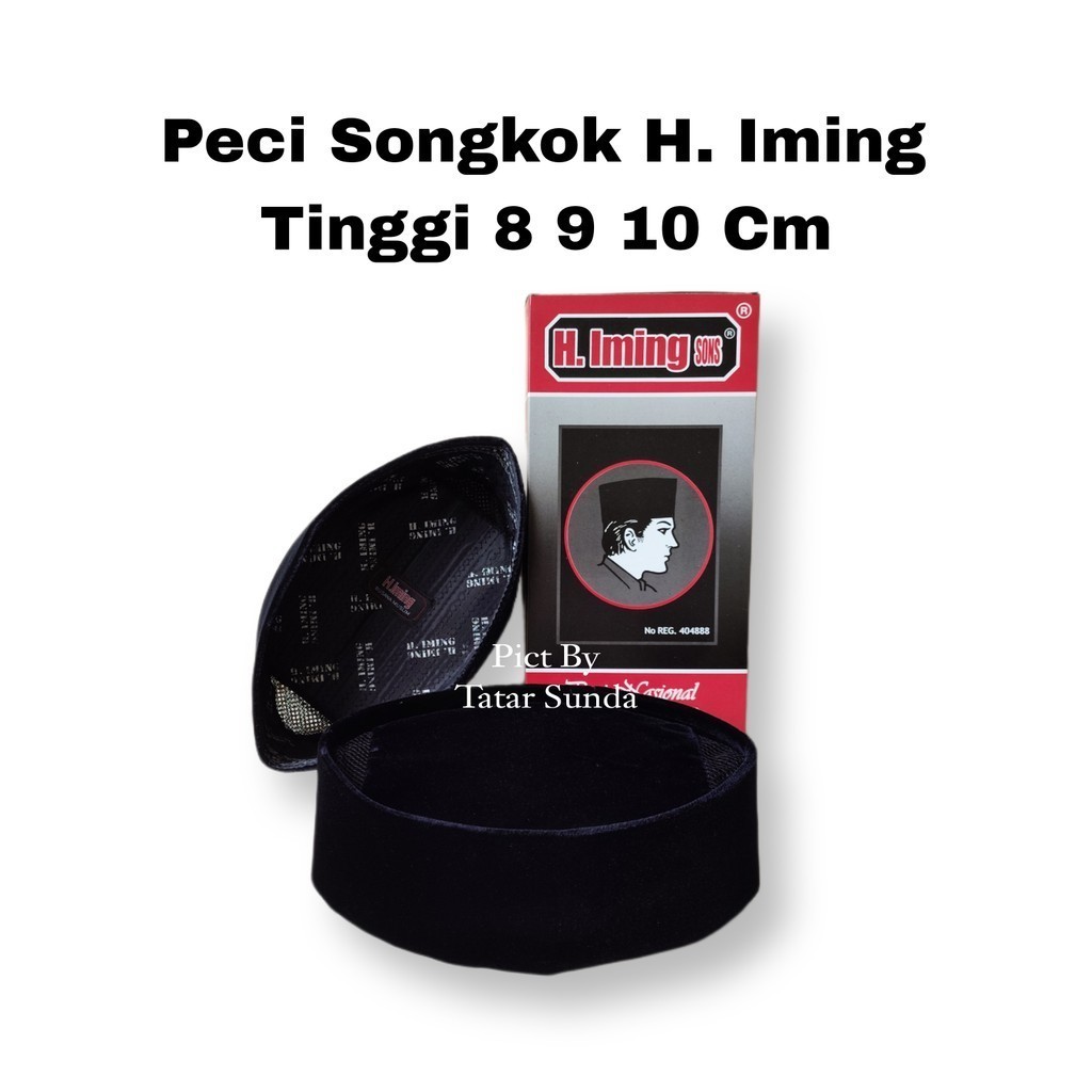 Peci Kopiah Kopyah Hitam Haji Iming Original Tinggi 7 8 9 10 Cm Songkok Nasional Model Ac By Sorban 