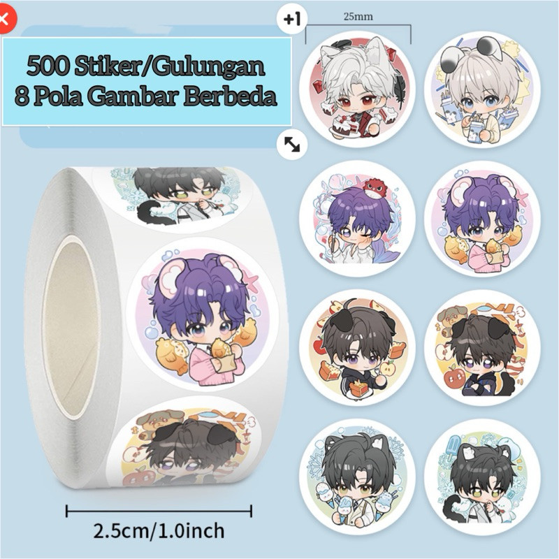 

(LADS)(500 pcs)Kertas Stiker Pola Gulung LADS Love and Deep Space Sylus Rafayel Xavier Zayne Caleb