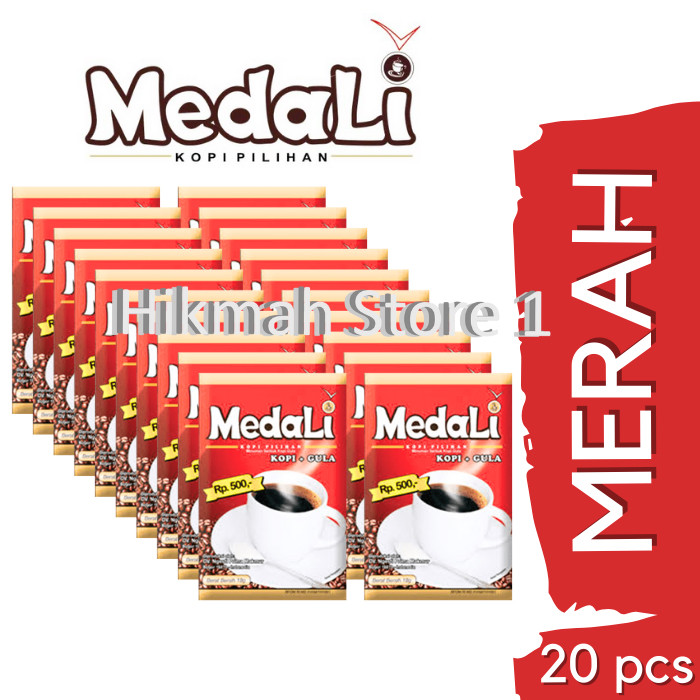 

1 pak kopi Medali merah kopi + gula isi 20 sachet