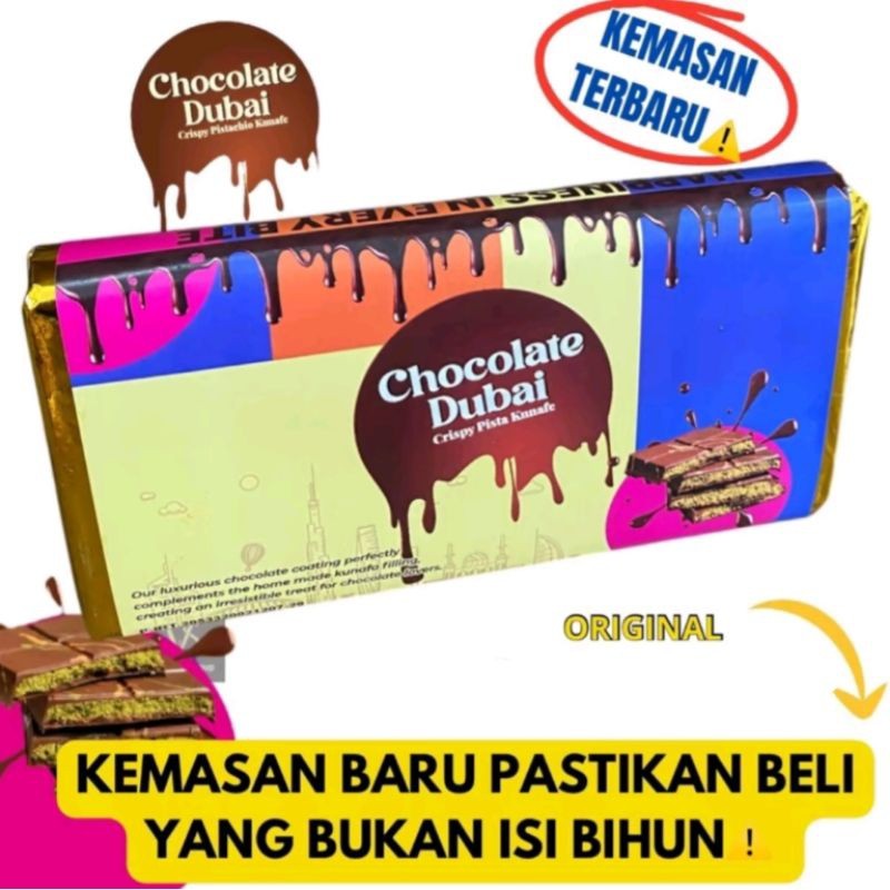 

Cokelat Dubai Crispy Pistacio Kunafe 250g Coklat Viral Dubai