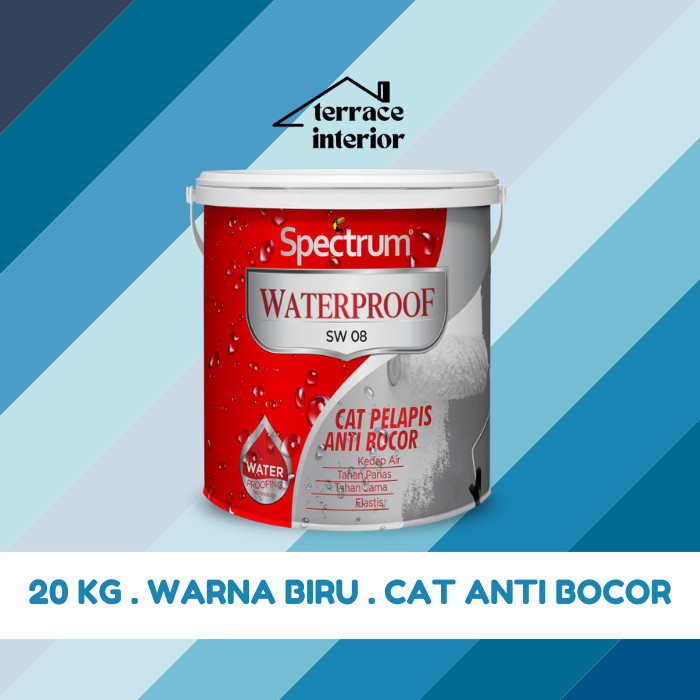 Cat Pelapis Anti Bocor Spectrum Waterproof Warna Biru 20 KG