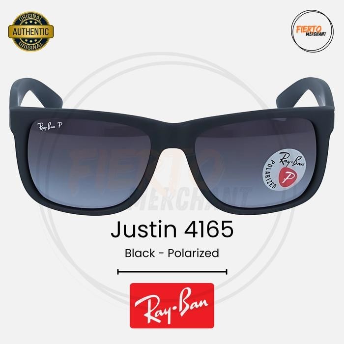 Kacamata Rayban Justin 4165 Ori/Original Sunglasses Hitam Polarized Anti Silau&UV