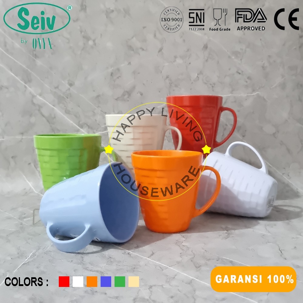 SEIV Dinner Mug Tanpa Tutup 400ml Ratana Series Melamin Mug Minum Mug Gagang Melamine 9,5cm