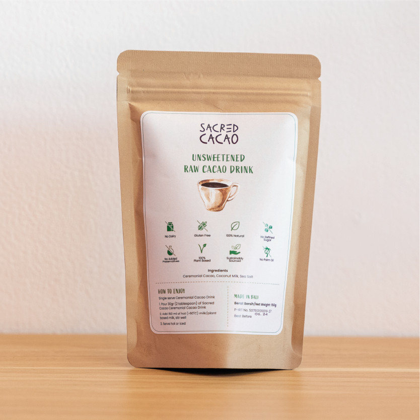 

Minuman Chocolate Coklat Sacred Cacao Bali Raw Cacao Drink Tidak Manis
