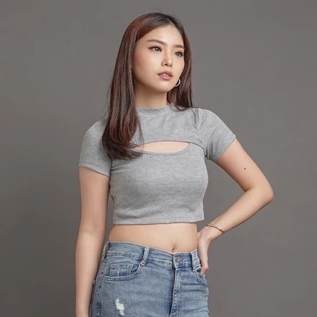 Crop EVER Top Rib 01 | Atasan Crop Top Wanita Dewasa Simple Polos | JOANA FASHION